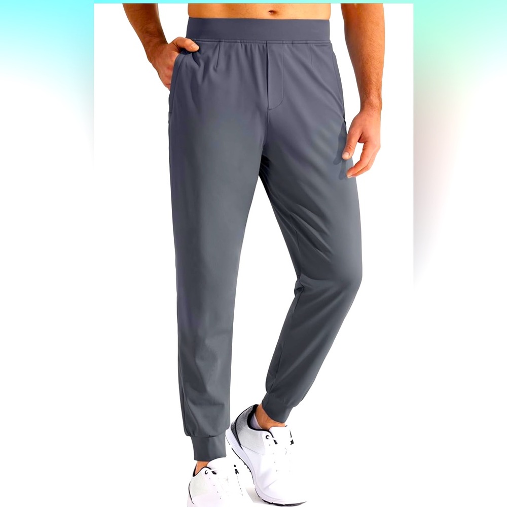 Libin Men's All Day Comfy Joggers Pants with Zipper Pockets Stretch Sweatpants